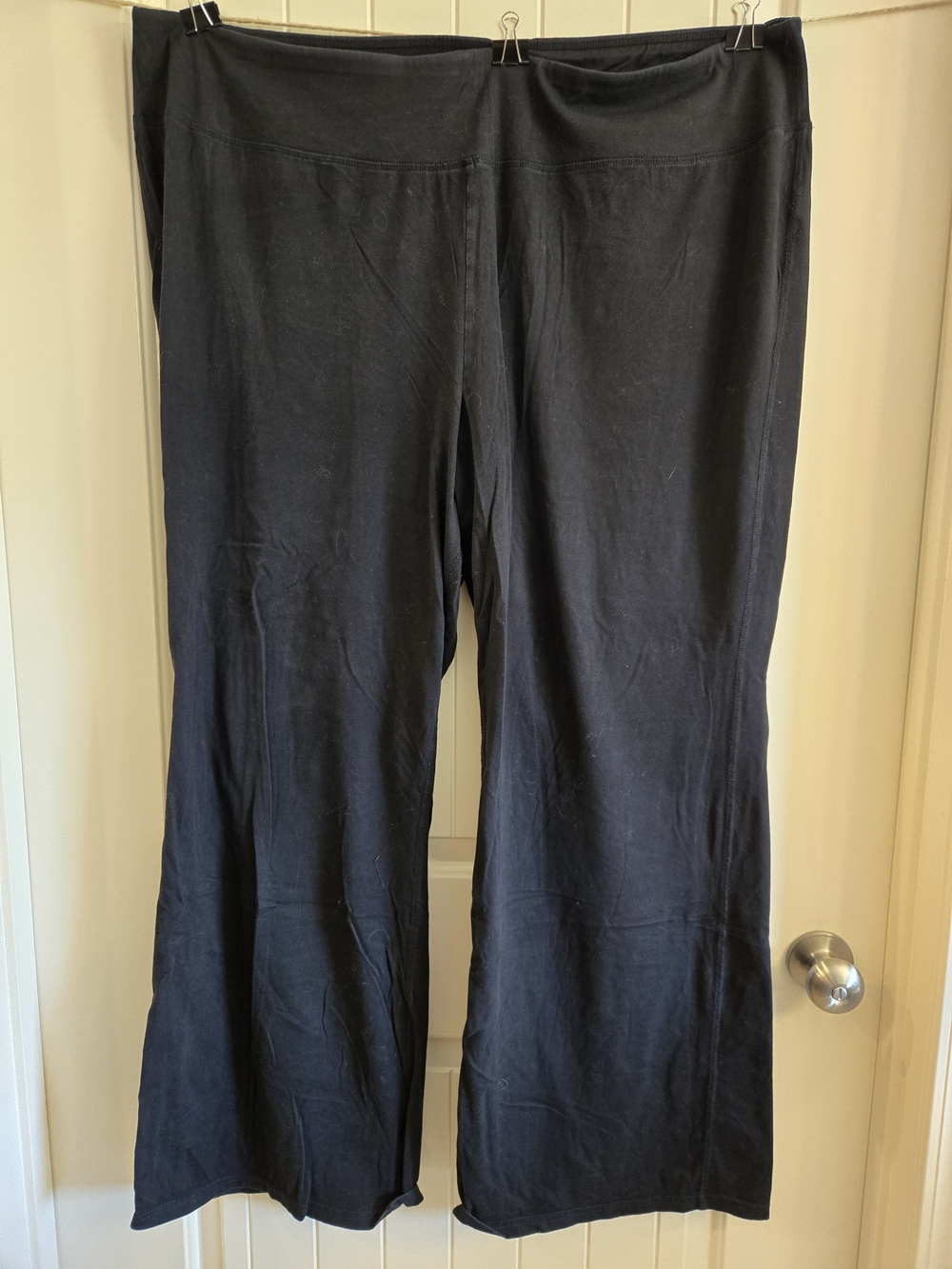 Woman Within Black Wide-Leg Pull-On Pants 30/32 Tall